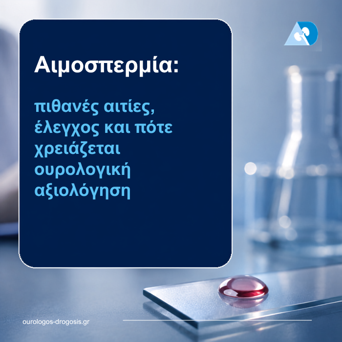 Read more about the article Αιμοσπερμία: πιθανές αιτίες, έλεγχος και πότε χρειάζεται ουρολογική αξιολόγηση